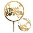 thumbnail image 3 of Toystoory Adorno para tarta de feliz cumpleaños, brillo acrílico dorado, bricolaje, Cupcake, pastel, aplastante, palo hecho a mano para fiesta Kits de decoración para fiestas No.05, 3 of 4