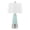 Tiffany Blue & Silver Ceramic Body, White Shade, variant on Penelope 22" Contemporary Ceramic Table Lamp with Tiffany Blue & Silver Ceramic Body and White Shade by LumiSource