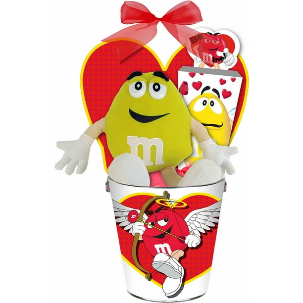 Mars M&M's Plush and Tin Can with Candy Valentine Gift Set