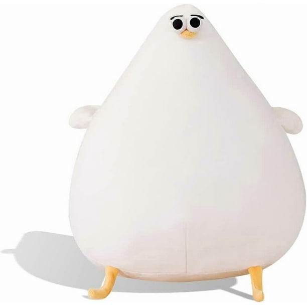 Fat Chicken Plush Pillow Funny Mother Hen Doll Stuffed Animal Cute Cartoon Doll Toys for Boys Girls(White,15.7inches)
