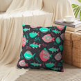 thumbnail image 4 of LALILO Throw Pillow Covers Swimming Fishes Cute Black Fishes Cushion Cover 18" x 18", 2 Pack, 4 of 6