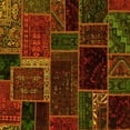 thumbnail image 1 of Ahgly Company Indoor Square Patchwork Yellow Transitional Area Rugs, 7' Square, 1 of 4