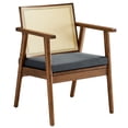 thumbnail image 6 of Modway Thera Vegan Leather and Cane Accent ArmchairsSet of 2 in Walnut Black, 6 of 10