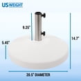 thumbnail image 3 of US Weight Free-Standing Fillable Umbrella Base - Rolling Base for Patio Umbrella Stand – White, 3 of 9