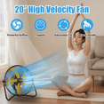 thumbnail image 3 of 20-inch High Velocity Metal Floor Fan, 3-Speed Powerful Cooling 360° Adjustable Tilting Head, 2 Pcs - UL Listed, 3 of 7