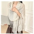 thumbnail image 6 of Bandana 3D Bow Texture Scarf Soft Mist Long Wrap & Shawl with Layered Detail, 6 of 6