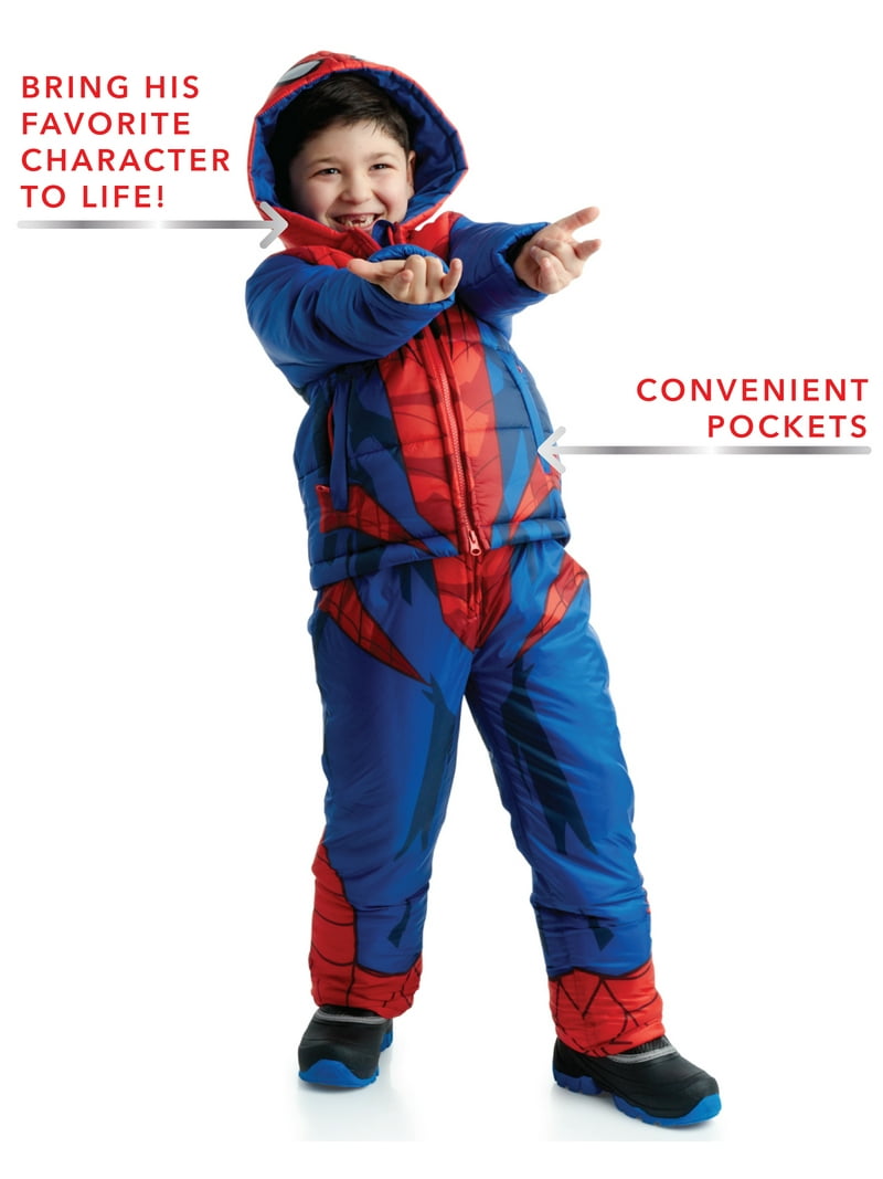 Marvel Boys' Spider-Man Snowsuit - 2 Piece Ski Jacket and Snow Bib