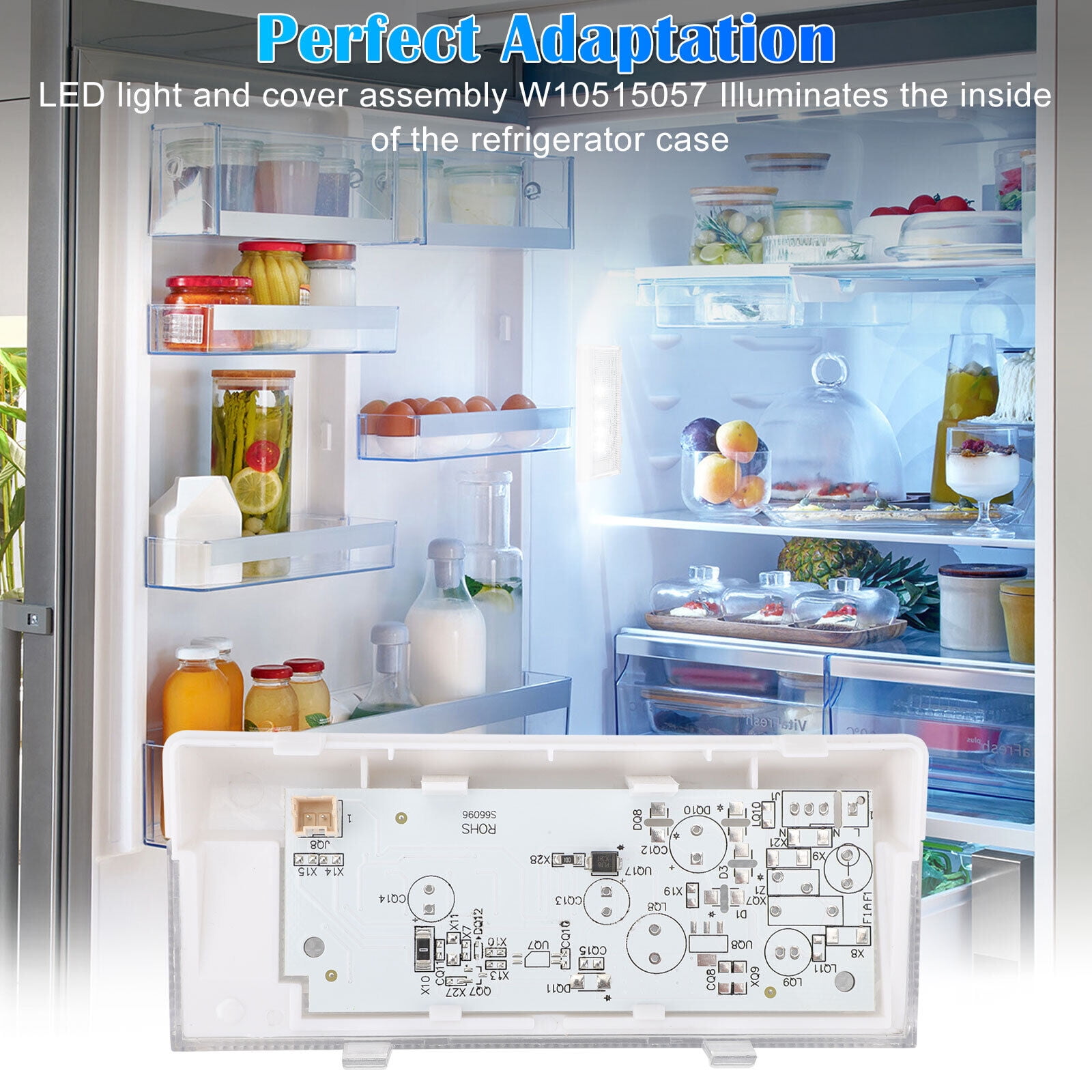 Premium-grade LED Light Board for Refrigerator Operating Range 10.2V to 16V, Easy DIY for Whirlpool, Kenmore, Maytag