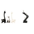 thumbnail image 1 of Estatua de alce y ciervo,Estatua de jirafa de cerámica,adorno moderno para decoración del hogar,Estatua de escalera,Estatua de escalera con libros para escalar,decoración, 1 of 8