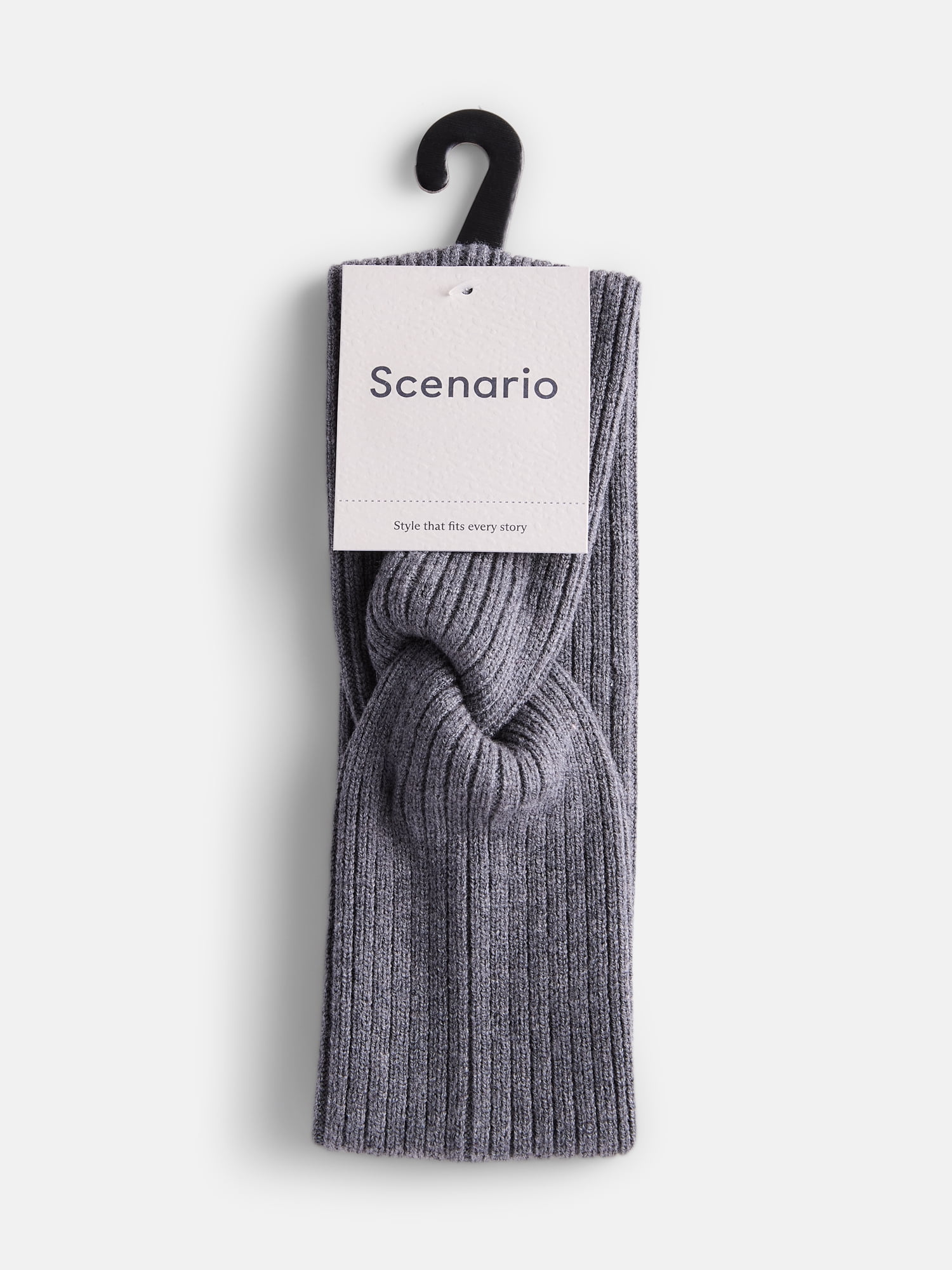 Scenario Women's Knit Twist Headwrap, Charcoal Grey Heather