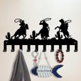 thumbnail image 2 of Cowboy Key Holder Riding Horse Metal Key Organizer Decorative 10 Hook Key Hanger Rack Wall Mounted Entryway Key Belt Umbrella Hooks Personalized Key Hanger for Front Door Key Hanging, 2 of 9