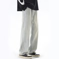thumbnail image 4 of FRSASU Men's Leisure Jeans Regular Fit Denim Pants Straight Leg Jeans Streetwear Elastic Waist Drawsting Trousers Beige, 4 of 8