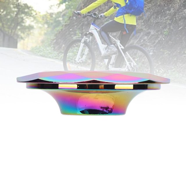 Tapas Superiores De Auriculares De Bicicleta, Aluminio aleación Bicicleta De Bicicleta Frontal Tapón Superior Tapas De Auriculares Arcoiris Con Tornillos Para Bicicletas De