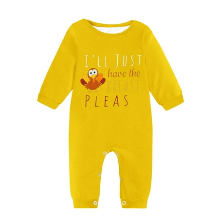 

WUDATI Teen Boy Girl Outfit Halloween Chistmas Toddler Girls Boys Winter /Toddler Romper Long Sleeved Round Neck Letter Printing Thanksgiving Romper Thanksgiving Party