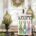thumbnail image 2 of Easter Welcome Bunny Garden Flag 12x18 Inch Double Sided for Outside Rabbit with Bow Spring Yard flag Outdoor Easter Cute Colorful Decorations 10-a12, 2 of 6