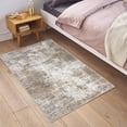 thumbnail image 3 of iOhouze Throw Rug with Rubber Backing Abstract Small Area Rugs 2x3 Washable Rugs Non Slip Low Pile Soft Printed Faux Wool Door Mat for Entrance Entryway Foyer Kitchen Bedroom, Beige Brown, 3 of 9
