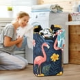 thumbnail image 5 of Yayeee Freestanding Laundry Hamper with Handle Collapsible Large Storage Basket for Clothes, Floral Flamingo, 5 of 7