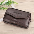 thumbnail image 4 of Men Vintage Leather Waist Bag Phone Pouch Sport Belt Hip Belt Loop Holster Wallet Carry Case Purse, 4 of 14