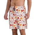 thumbnail image 2 of Sikiie Hello Automne Imprimé Feuille d'Érable Shorts de Plage pour Hommes, Shorts à Séchage Rapide Haute Élasticité - avec Cordon et Poches Antidérapantes, Adaptés pour Plage, Sports, Vacances-Moyen, 2 of 6