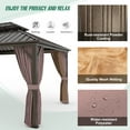 thumbnail image 2 of COOS BAY 12x14 Hardtop Gazebo Double Galvanized Steel Roof Canopy, Outdoor Aluminum Frame Permanent Pavilion with Privacy Curtains and Netting for Deck, Patio, Lawn and Backyard, 2 of 7