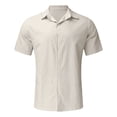 thumbnail image 4 of Mens Shirts Linen Short Sleeve Lightweight Breathable Casual Summer Outdoor Activities Tops, 4 of 5