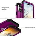 thumbnail image 4 of for iPhone 16 Plus Case, Phone Case iPhone 16 Plus, Heavy Duty 3 in 1 Full Rugged Shockproof Hybrid Hard PC Soft Rubber Bumper Corner Drop Protection Grip Girls Women Boys Men,Purple, 4 of 8