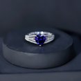thumbnail image 6 of Rosec Jewels Heart Shape Created Blue Sapphire Ring with Diamond - Split Shank Ring (2 Carat), 14K White Gold, US 13.00, 6 of 8