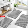 thumbnail image 2 of Simmore Bathroom Rugs, Ultra Absorbent Chenille Bath Mat, Non Slip Machine Washable Bath Rugs for Tub, Shower Floor, 24x16, Light Grey, 2 of 6