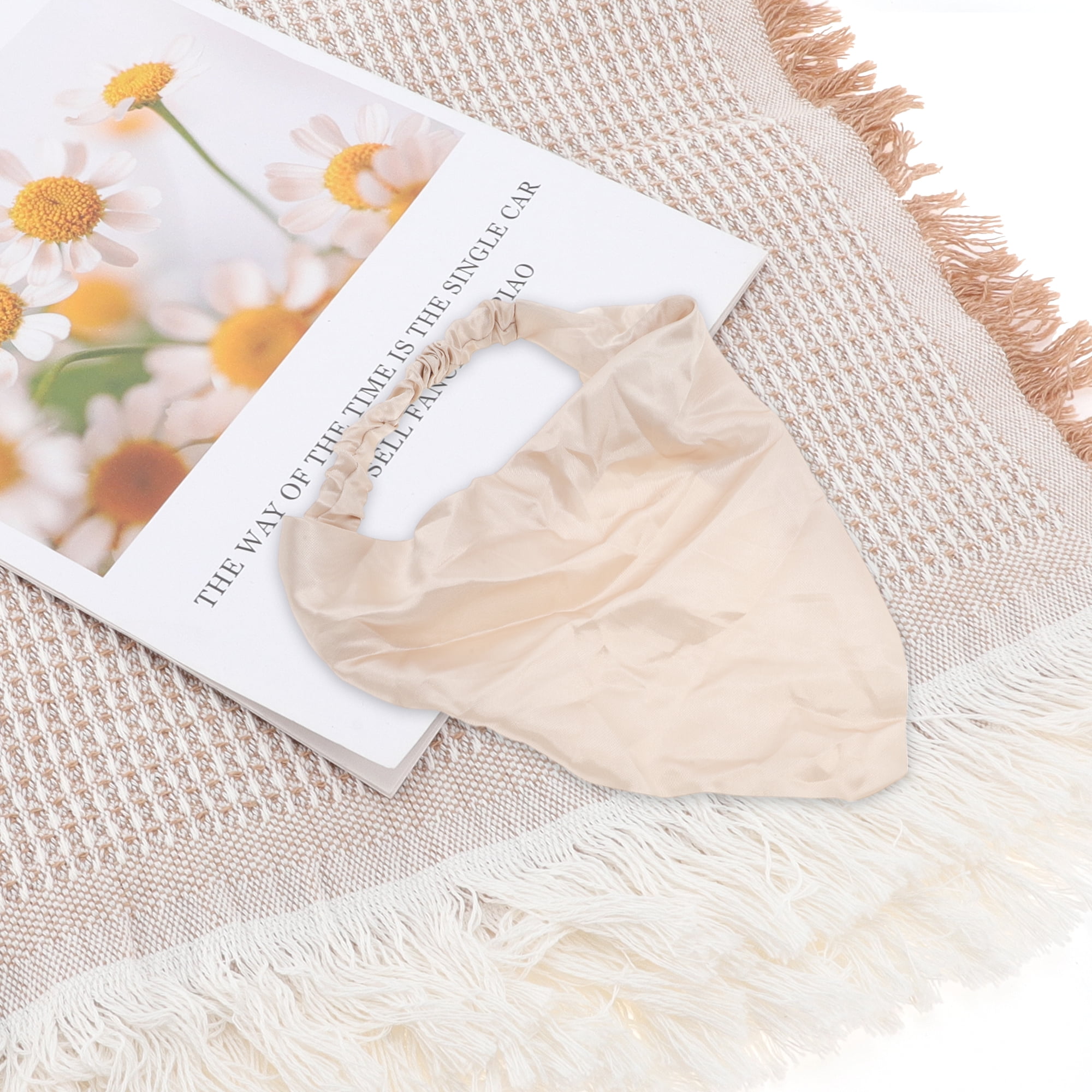 Unique Bargains 1pc Fashion Satin Headwrap for Everyday Use Beige