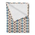 thumbnail image 2 of Abstract Soft Flannel Fleece Throw Blanket, Pattern of Style Pattern with Ornaments, Cozy Plush for Indoor and Outdoor Use, 70" x 90", Orange Turquoise, by Ambesonne, 2 of 5