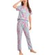 thumbnail image 3 of Pijamas de verano, ropa de dormir para mujer, ropa de dormir de cuello redondo para mujer, conjunto de pijamas con acabado de lujo, 3 of 6