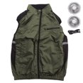 thumbnail image 1 of Chaleco con aire acondicionado, resistente a los rayos UV, transpirable, agradable para la piel, para senderismo y trabajo, talla XXXL, color verde, 1 of 14