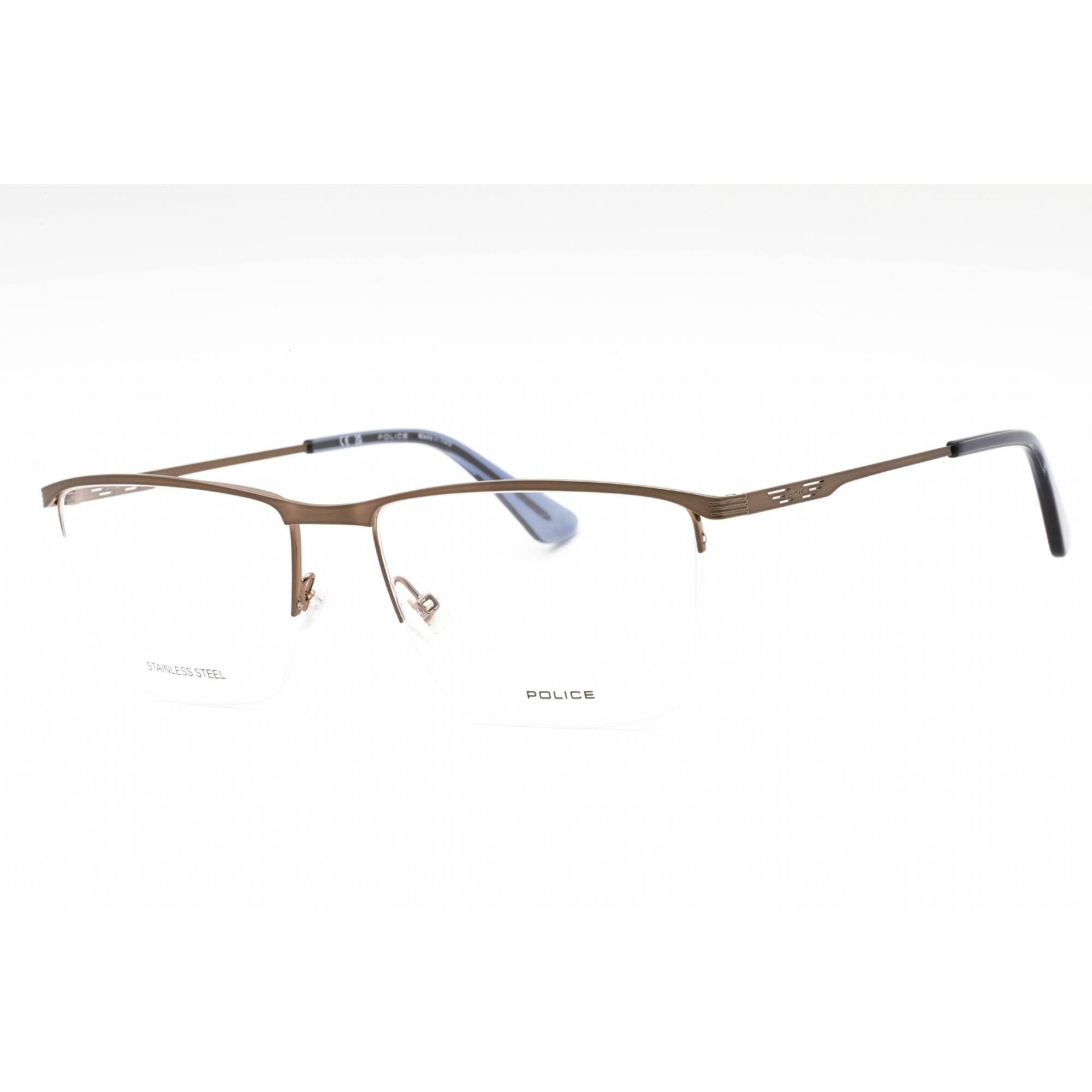Police VPLG75M 0F68 Men's Shiny Glossed Bronze Frame Eyeglasses