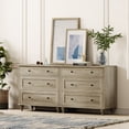 thumbnail image 3 of WAMPAT 6 Drawer Bedroom Dresser, Kids Dresser, Wide Chest of Drawers, Mid Century Modern Wooden Closet Organizer, Large Wood Dresser for Living Room, Nursery, Gray Wash, 2 Pack, 3 of 8
