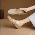 thumbnail image 4 of Woven Mesh Ballet Flats for Women Square Toe Mary Jane Flats Buckle Strap Flat Shoes Comfortable Ballerina Flats Dressy Mesh Shoes Casual Mary Janes for Women, 4 of 10