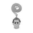 thumbnail image 1 of Iced Michael Myers Pendant 2mm Various Rope Chain Hip Hop Bling Necklace XZ390 (20" Cuban Chain, Silver), 1 of 2