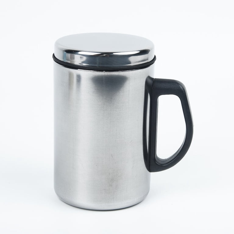 Fancy Leak Proof Insulated Coffee Mug with Handle & Lid - Stainless Steel Coffee  Travel Mug - Double Walled Coffee Cup 350ml Silver - Walmart.com