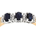 thumbnail image 3 of 9ct Gold Jewelco London Diamond Oval 0.86ct Sapphire Trilogy Eternity Ring 2mm, 3 of 7