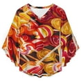 thumbnail image 4 of Pastel Rainbow Lollipop Women's V-Neck Blouse With 3/4 Ruffled Bell Sleeves Casual Top Ladies Blouses, 4 of 7