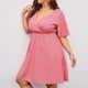 thumbnail image 3 of Puntoco Vestido De Manga Corta Con Cuello En V, Mujer Verano Estampado Talla Grande Suelto Rosa Xxxxxl, 3 of 7