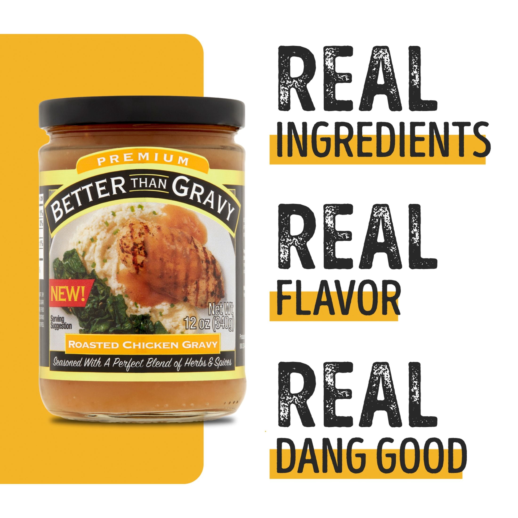 (12 pack) Better Than Gravy, Premium Roasted Chicken Gravy, Shelf-Stable, 12 oz Jar