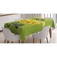 thumbnail image 1 of Keep Calm Tablecloth, Summer Themed Typographic Image with Stay at the Sun, Rectangular Table Cover for Dining Room Kitchen, 60" X 84",Earth Yellow Apple Green Indigo Cream, by Ambesonne, 1 of 3