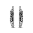 thumbnail image 5 of LeCalla 925 Sterling Silver Jewelry Light-Weight Antique Round Click-Top Hoop Earrings for Women and Teen 25MM, 5 of 9