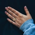 thumbnail image 5 of 2.32 ct Brilliant Round Cut Champagne 14K Yellow Gold Halo Solitaire with Accents Engagement Bridal Wedding Ring Band Set size 9, 5 of 7