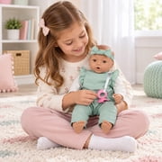 My Sweet Love 18-Inch Soft Baby Doll with Pacifier, Removable Mint Green Jumpsuit, Headband & Brown Eyes