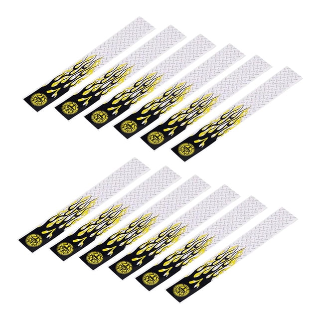 12 Piezas s Flechas De Tiro Con Pegatinas Adhesivas Envuelve 10,6 "x 1,2" Fluorescente Amarillo / Blanco En blanco y negro Soledad Archery Arrow Wraps