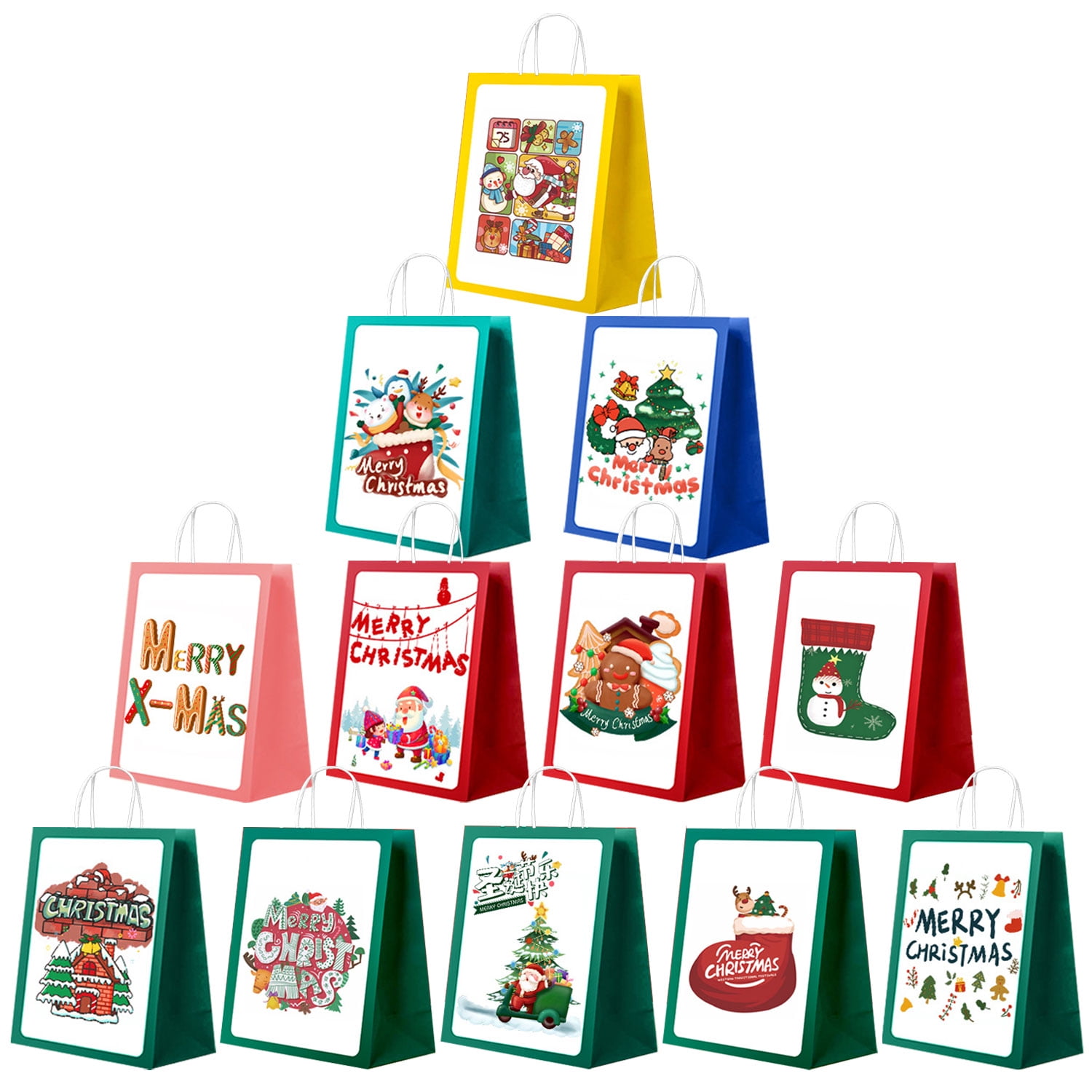 Christmas Gift Bags, Colorful Christmas Gift Bags, Christmas Gift Bags