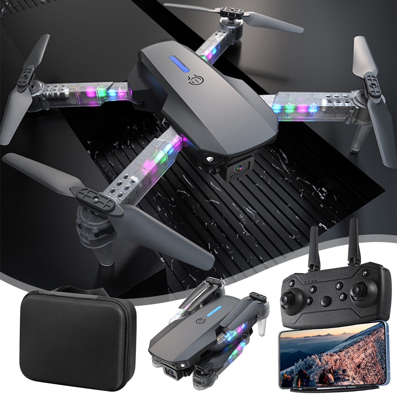 Drone with Camera for Beginners and Kids, Foldable RC Quadcopter with Dual HD Cameras, WiFi FPV Live Video, Altitude Hold