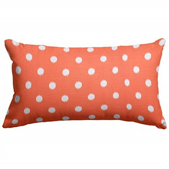 Majestic Home Goods Orange Ikat Dot Indoor / Outdoor Small Throw Pillow 20" L x 5" W x 12" H