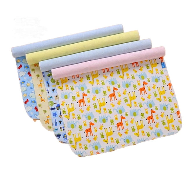 Monvecle Paquete de 4 almohadillas cambiadoras de algodón impermeables para bebés, lavables y reutilizables, alfombrillas (paquete de 4 unidades, 18.0 x 12.0 in)